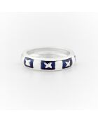 Bague en Argent et Émail bleu marine