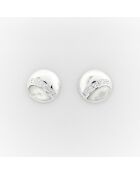 Boucles d'Oreilles Argent Mapie Nacre Blanche et Oxydes de Zirconium