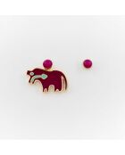Orecchini in argento e ottone Puces Cheval Plum