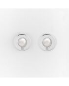 Boucles d'Oreilles Argent Orbe Perle Blanche Synthétique