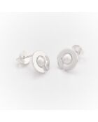 Boucles d'Oreilles Argent Orbe Perle Blanche Synthétique