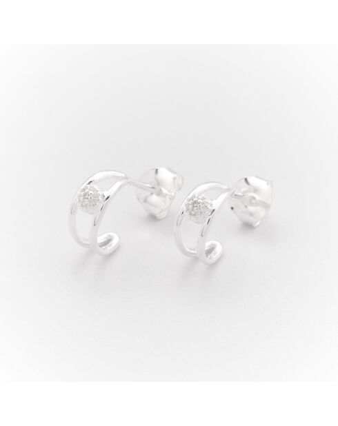 Boucles d'Oreilles Argent Oscar Oxydes de Zirconium