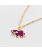 Gouden koperen halsketting Plum horse