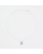 Collier Argent Jazzy Nacre Blanche et Oxydes de Zirconium