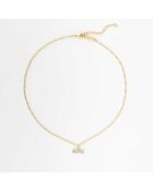 Collier laiton doré poisson gris