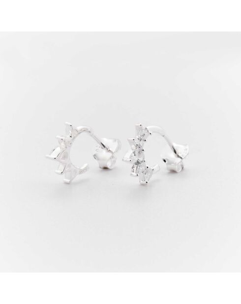 Boucles d'Oreilles Argent Cristal Oxydes de Zirconium
