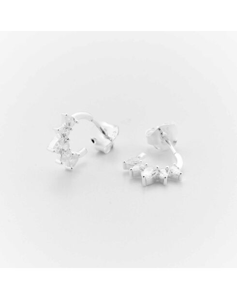 Boucles d'Oreilles Argent Cristal Oxydes de Zirconium