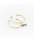 Ohrringe aus Silber und Messing Graue Fischreifenohrringe