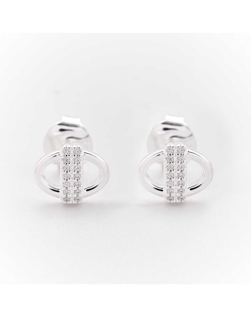 Boucles d'Oreilles Argent Justina Oxydes de Zirconium