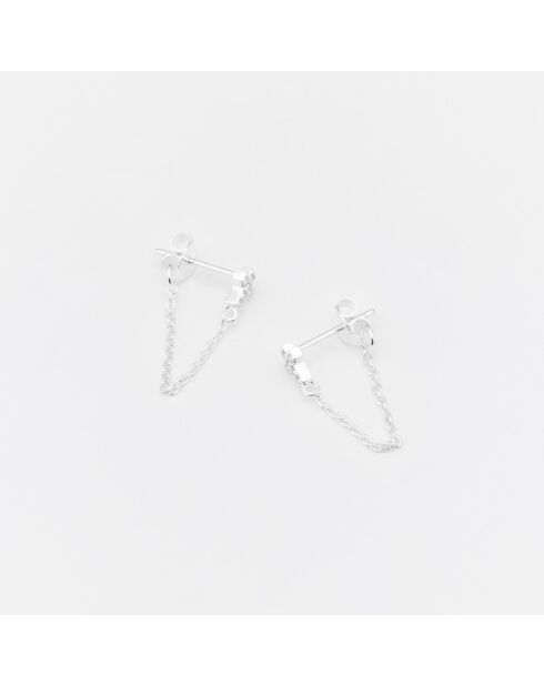 Boucles d'Oreilles Argent Neptune Oxydes de Zirconium