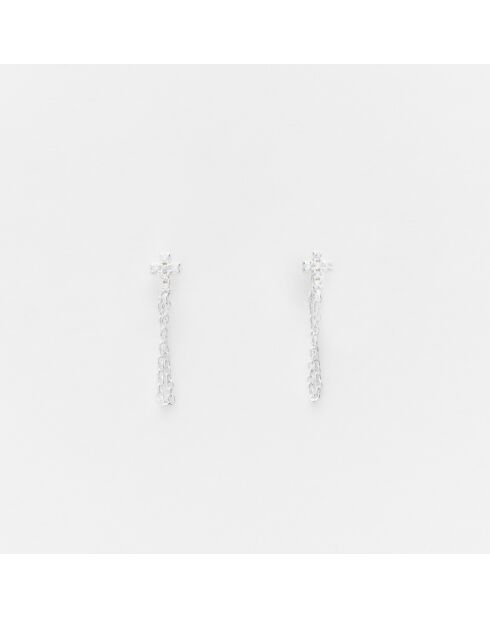 Boucles d'Oreilles Argent Neptune Oxydes de Zirconium