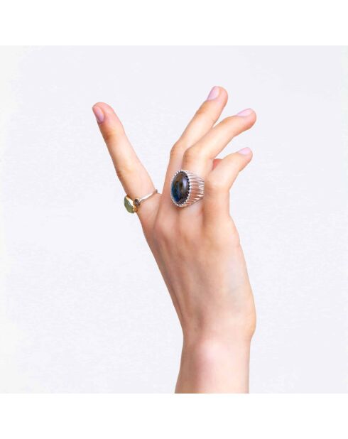 Bague en Argent Labradorite grise