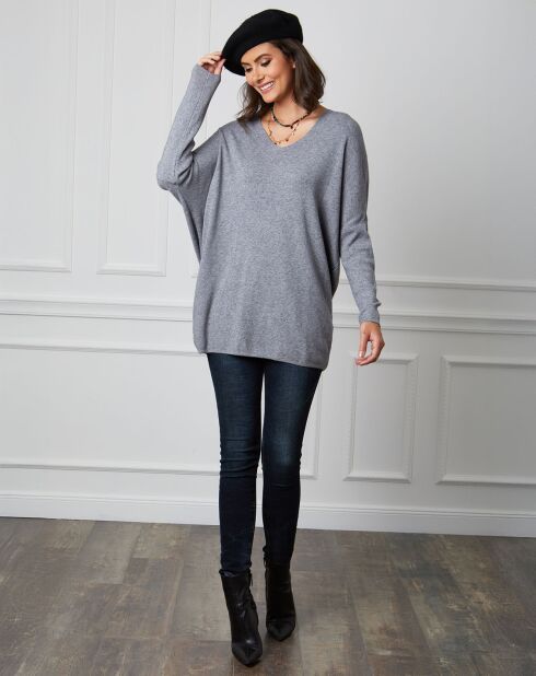 Pull en Cachemire mélangé Beder gris