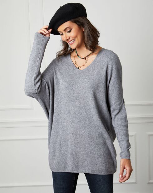 Pull en Cachemire mélangé Beder gris