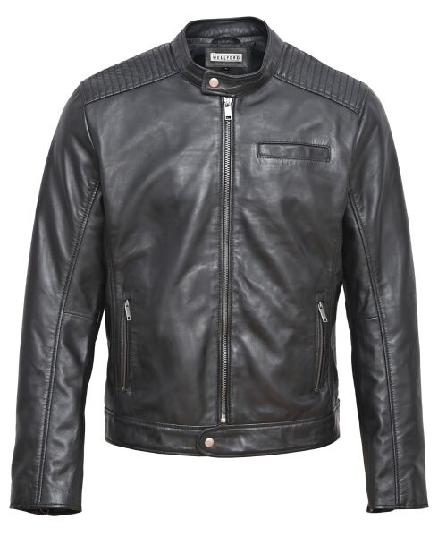 Veste en Cuir Zachary noire