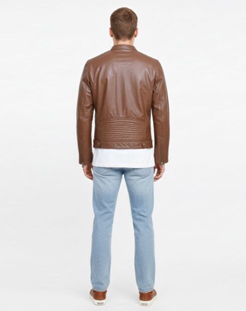 Veste en Cuir Zachary cognac