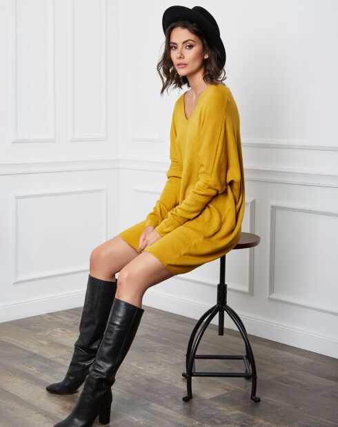 Robe en Cachemire mélangé Beder moutarde