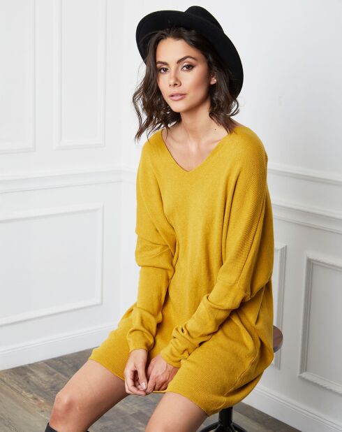 Robe en Cachemire mélangé Beder moutarde