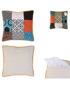 Coussin patchwork dehoussable 40x40cm