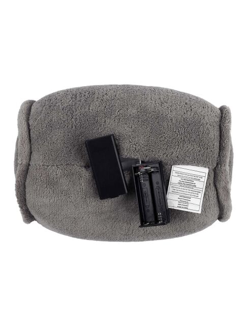 Coussin rond de massage vibrant gris - 25x14x14 cm