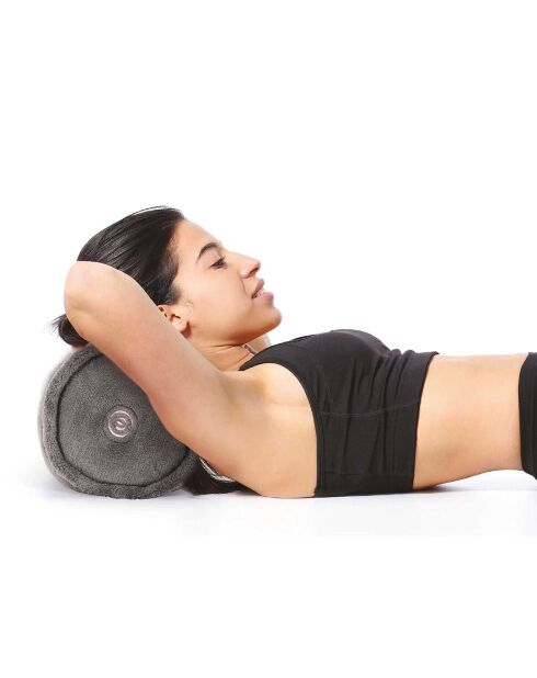 Coussin rond de massage vibrant gris - 25x14x14 cm