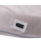 Coussin de posture massant et chauffant gris - 43x7.5x36 cm
