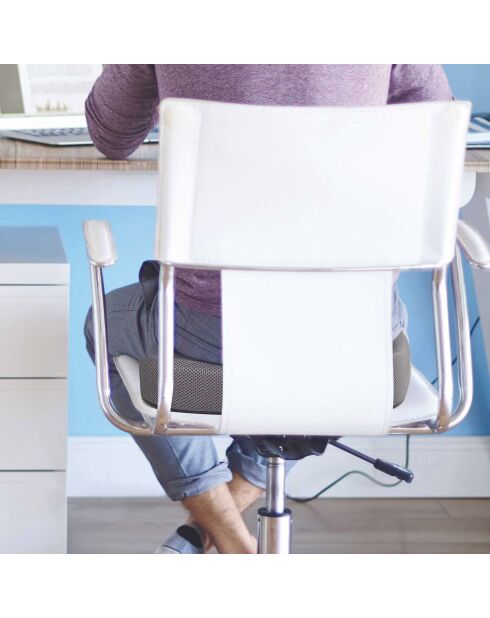 Coussin de posture massant et chauffant gris - 43x7.5x36 cm