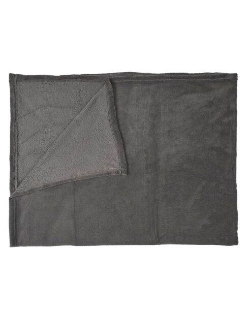 Plaid en microfibre gris foncé - 120x150 cm