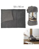 Plaid en microfibre gris foncé - 120x150 cm
