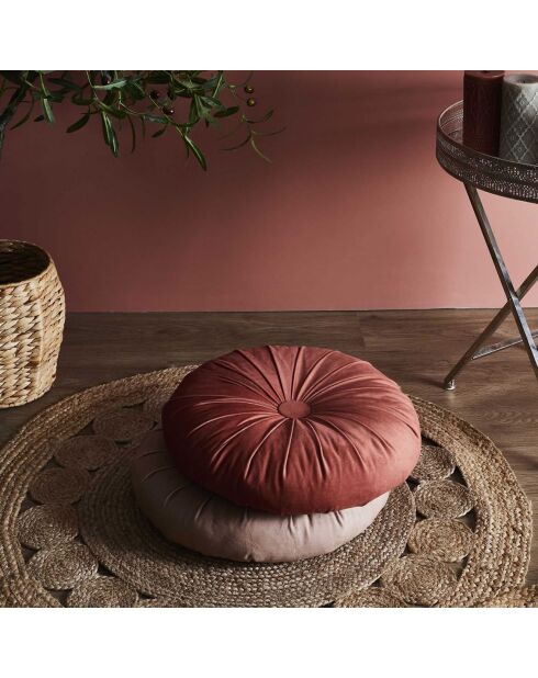 Coussin rond en Velours coloris aléatoire - D.40 cm