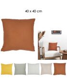 Coussin déhoussable effet Gaze de Coton coloris aléatoire - 40x40 cm