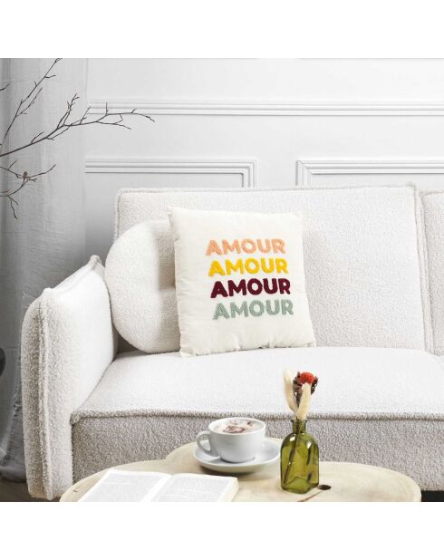 Coussin avec bouclette playground motif aléatoire - 40x40cm