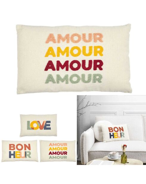 Coussin avec bouclette playground motif aléatoire - 30x50cm