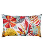 Coussin déperlant Paradis Exotique rose/vert/blanc/orange - 30x50 cm