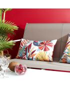 Coussin déperlant Paradis Exotique rose/vert/blanc/orange - 30x50 cm