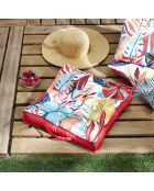Coussin de sol déperlant Paradis Exotique - 40x40 cm