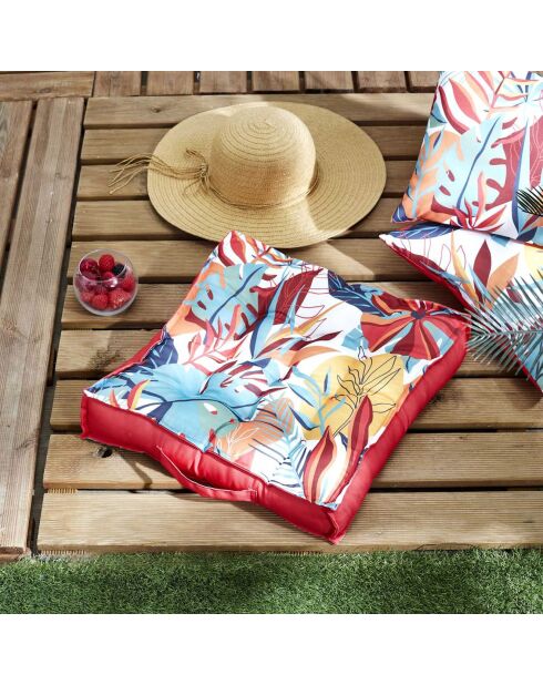 Coussin de sol déperlant Paradis Exotique - 40x40 cm
