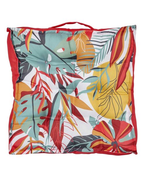 Coussin de sol déperlant Paradis Exotique - 40x40 cm