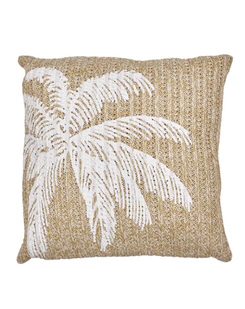 Coussin Palmier marron/blanc - 40x40 cm