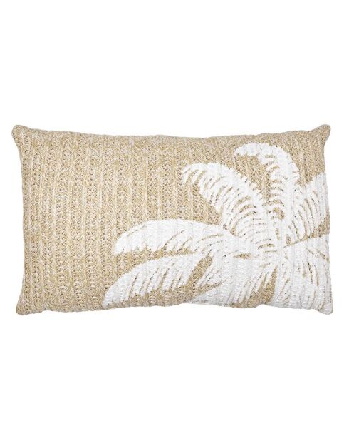 Coussin Palmier marron/blanc - 30x50 cm