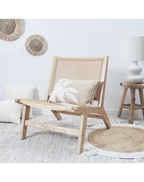 Cuscino in palma marrone/bianco - 30x50 cm