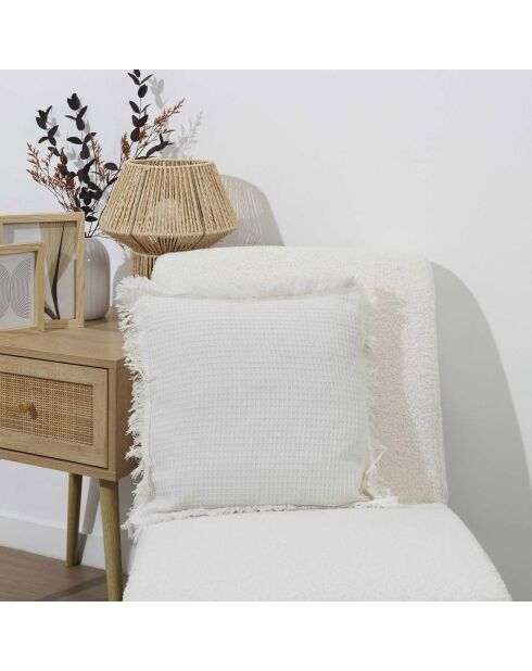 Coussin Gaufre ivoire - 40x40 cm