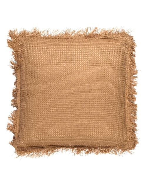Coussin Gaufre ocre - 40x40 cm