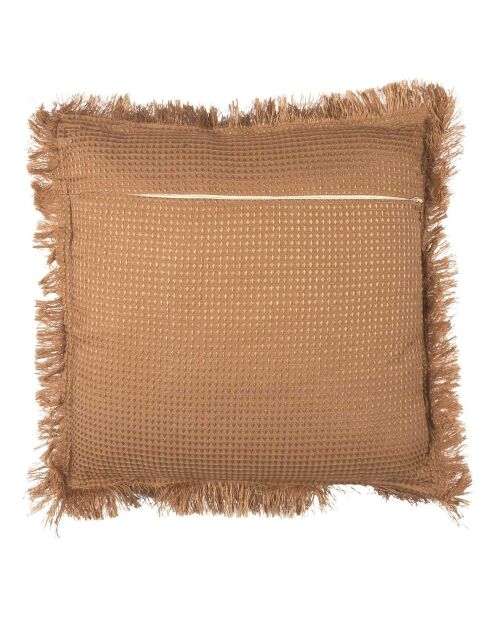 Coussin Gaufre ocre - 40x40 cm