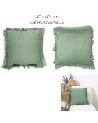 Coussin Gaufre vert sauge - 40x40 cm