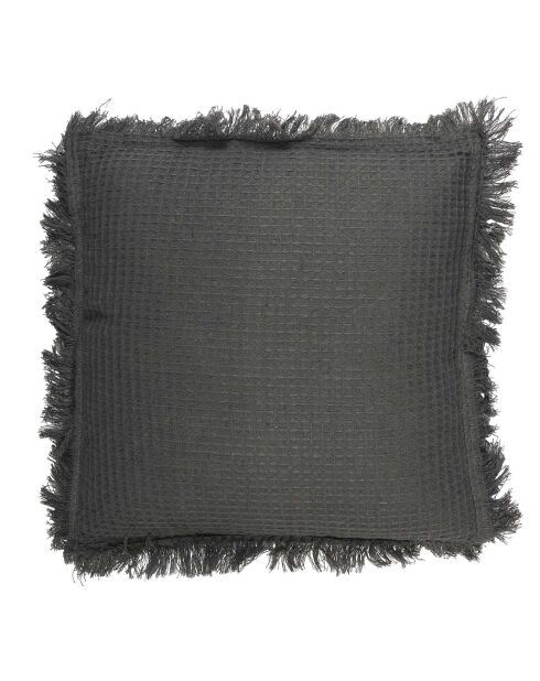 Coussin Gaufre anthracite - 40x40 cm