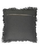 Coussin Gaufre anthracite - 40x40 cm