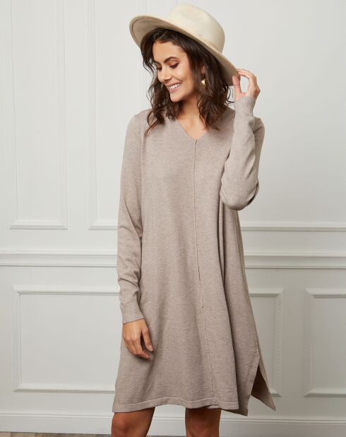 Robe en Cachemire mélangé Farel beige
