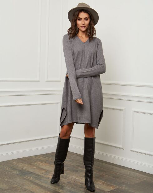 Robe en Cachemire mélangé Farel gris foncé