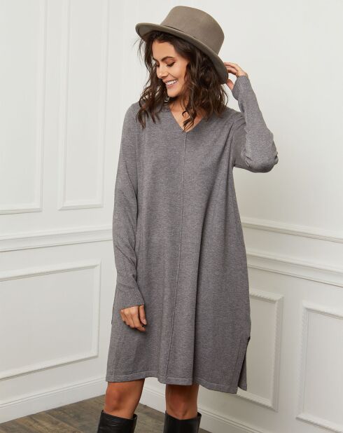 Robe en Cachemire mélangé Farel gris foncé